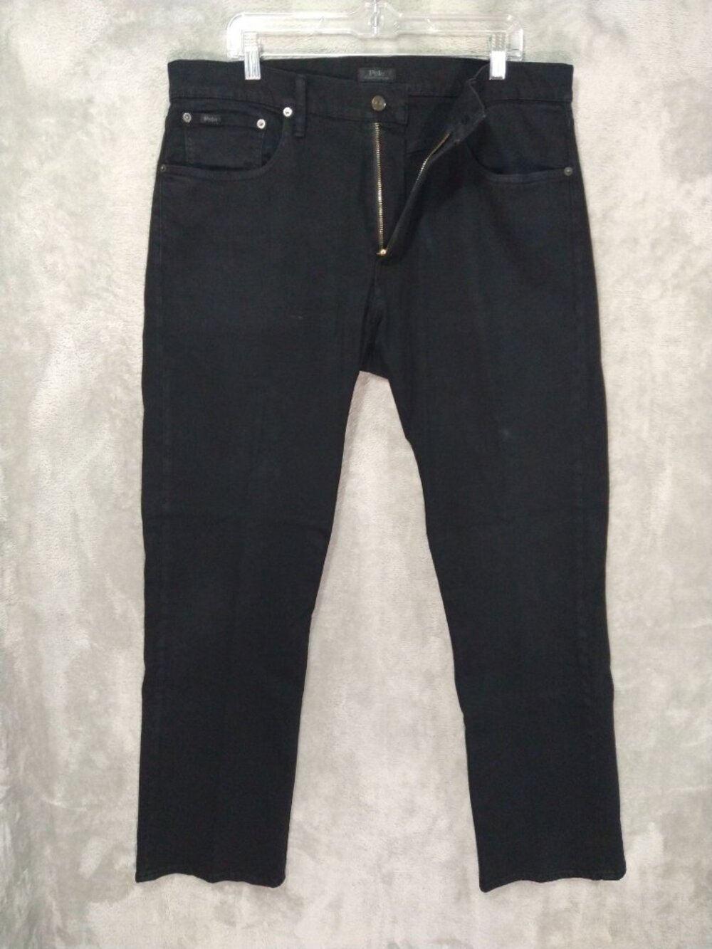 Polo Ralph Lauren Jeans Mens 36x32 Black Denim Classic Fit Straight Leg